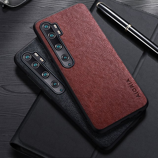 Xiaomi Business Leder Cover für Mi Note 10 Pro Lite, Note 3 und Mi Note 10 Lite in Braun - Bild 1