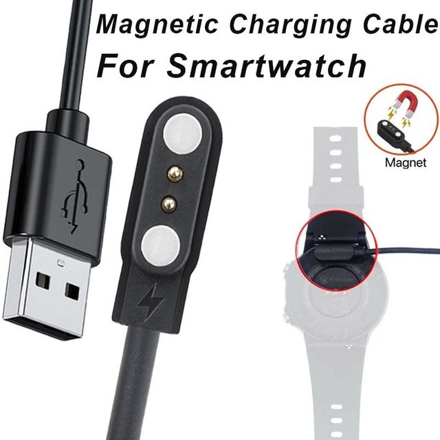 Smartwatch Ladegerät, USB Magnetisches Ladekabel, Schwarz - Bild 1