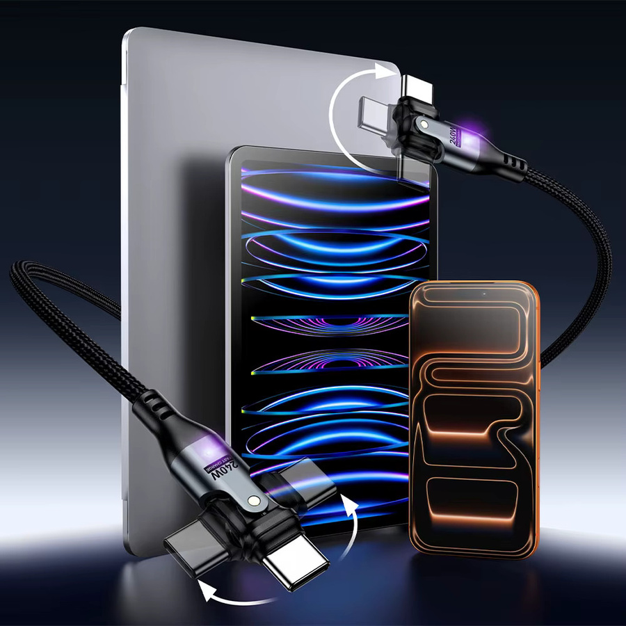 AUFU USB Typ C Ladekabel 240W 5A PD3.1 Schnellladekabel Schwarz - Bild 5