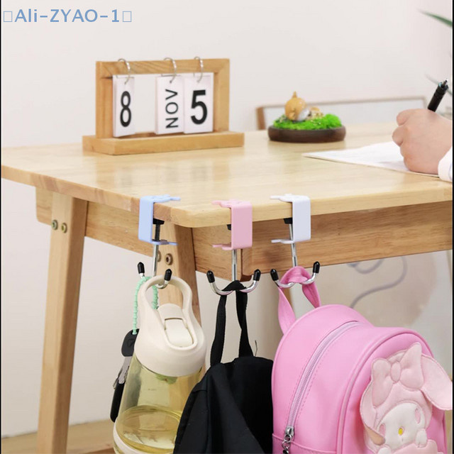 ZYAO-1 Kaninchen Schreibtisch-Aufhänger in Pink, verstellbarer seitlicher Haken zur stanzfreien Aufbewahrung von Kopfhörern und Rucksäcken - Bild 1
