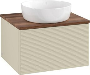 V&B Waschtischunterschrank Antao mit Frontstruktur in Grau lackiert, B/T/H: 60 x 36 x 50 cm - Bild 1