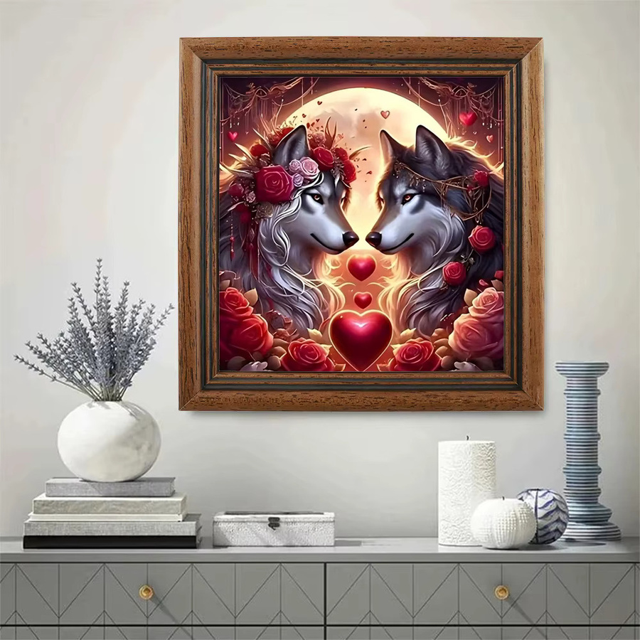 EverShine DIY Diamant-Mosaik Wolf und Rose Stickerei Set mit Rundbohrern in Multicolour, B/H: 20 x 20 cm - Bild 3