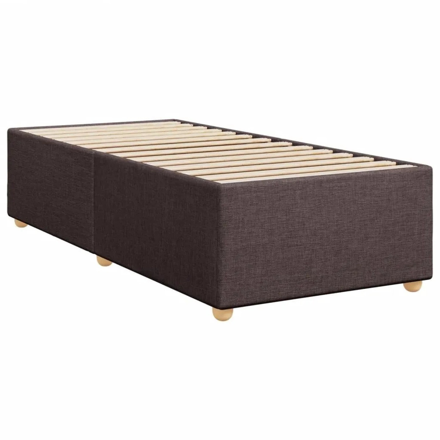 vidaXL Bettgestell ohne Matratze Dunkelbraun aus Stoff und Holzwerkstoff B/T/H: 80 x 200 cm - Bild 2