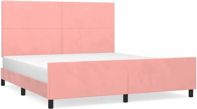 vidaXL Bettgestell mit Kopfteil in Rosa aus Samt, Modell 21357340 - Bild 1