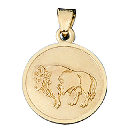 Colfem Anhänger Sternzeichen Stier, 333 Gelbgold, matt, Unisex - Bild 1