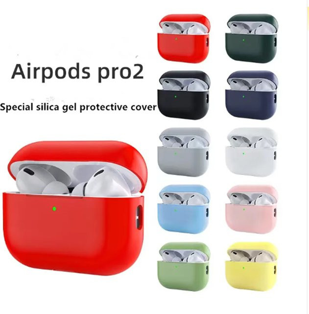 Apple Silikon Schutzhülle für AirPods Pro 2 in Rot und Mehrfarbig - Bild 1