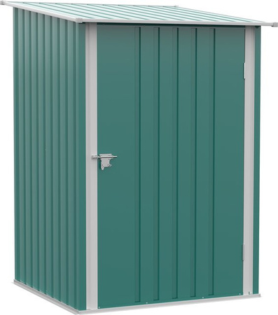Outsunny Metall Gerätehaus mit Pultdach in Grün, Geräteschuppen aus Stahl, B/T/H: 100 x 103 x 160 cm