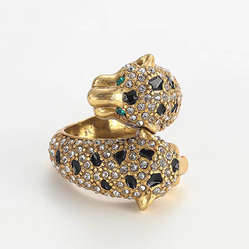STALAIT Leopardenring, 18 Karat vergoldet, Zirkonia, Unisex - Bild 3