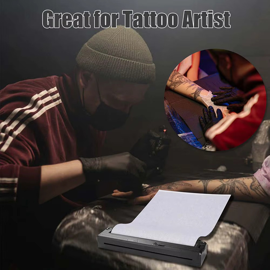 Usiriy Drahtloser Tattoo Transfer Drucker mit Bluetooth und Thermodruck inklusive 10 Stück Transferpapier in Schwarz - Bild 5