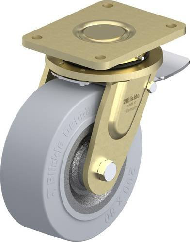 Blickle Lenkrolle LS-SE 202K-ST-SG mit Feststeller in Anthrazit und Silber, Rad-Durchmesser: 20 cm, Tragfähigkeit: 850 kg - Bild 1