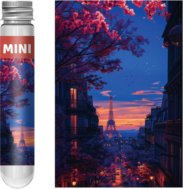 MaxRenard Nacht in Paris Mini-Reagenzglas-Puzzle, 150 Teile - Bild 1