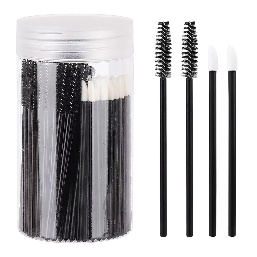 HUAZDS Spoolies Mascara-Stäbe und Lippenpinsel, 100 Stück, schwarz, Unisex - Bild 4