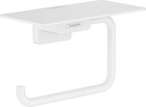 Hansgrohe Papierrollenhalter AddStoris mit Ablage, Wandmontage, Metall, mattweiß - Bild 1