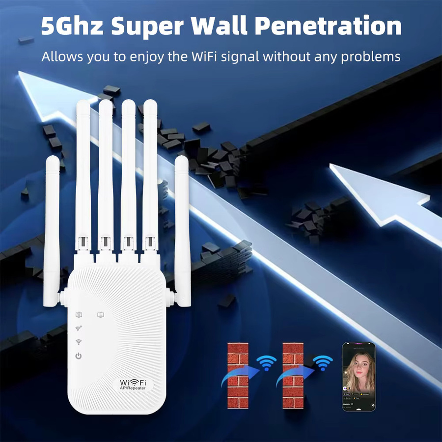 Regaton Dual-Band WLAN-Repeater 1200Mbps in Weiß mit 5G und 2.4G Unterstützung - Bild 2