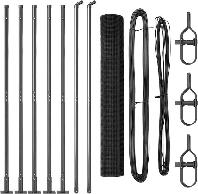 vidaXL Zaunpfosten Grau aus Stahl und PVC für die Erdbuchung, 10 Stück, Höhe: 1,0 m, Breite: 1,2 cm, Tiefe: 1,2 cm - Bild 1
