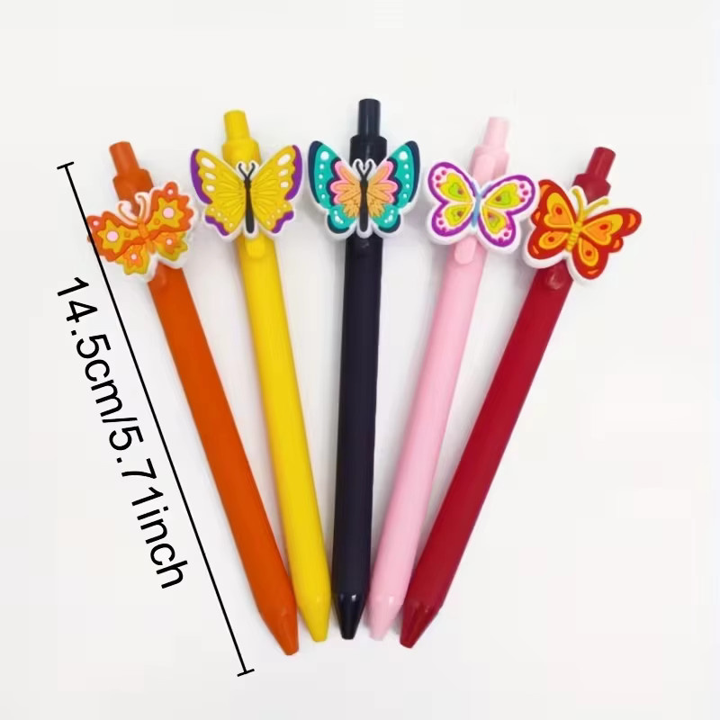 Schmetterlings-Kugelschreiber in Mehrfarben aus Kunststoff für Mädchen und Kinder - Bild 2