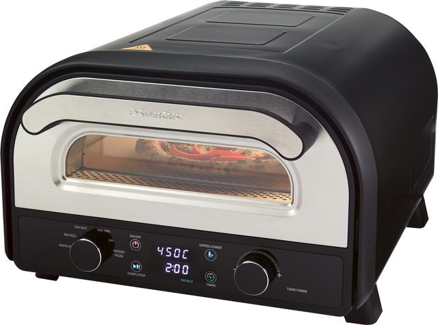 SILVERCREST Pizzaofen Elektrisch SPE 2400 A1 in Schwarz mit Cordierit-Pizzastein, Digitalanzeige und Ober- sowie Unterhitze - Bild 1