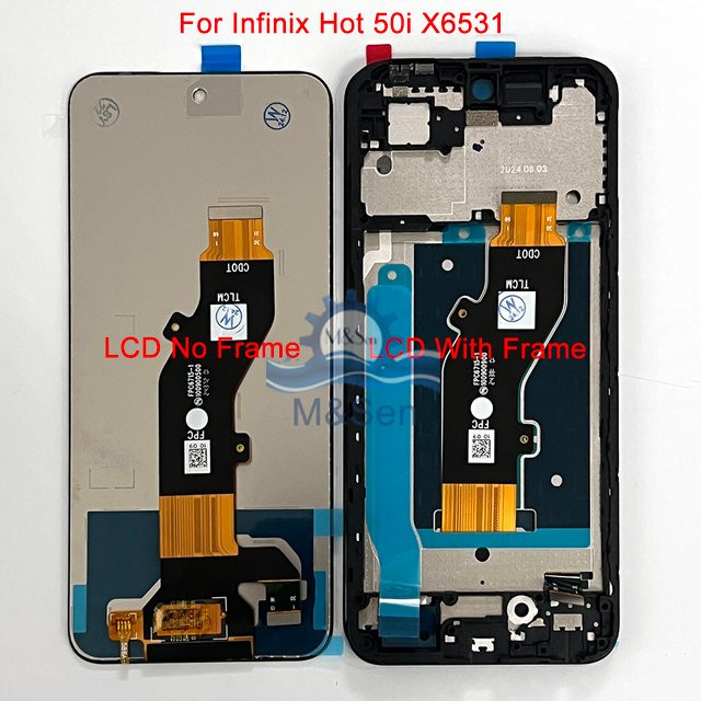 Infinix Hot 50 4G LCD Display Bildschirm mit Touch Panel Digitizer und Rahmen in Schwarz für Infinix Hot 50 5G X6720 und Hot 50i X6531 - Bild 1