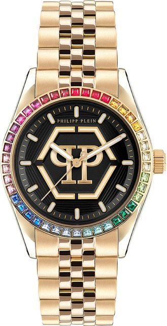 Philipp Plein Damenuhr, Quarz, Edelstahl, Schwarz, 38 mm, 5 ATM - Bild 1