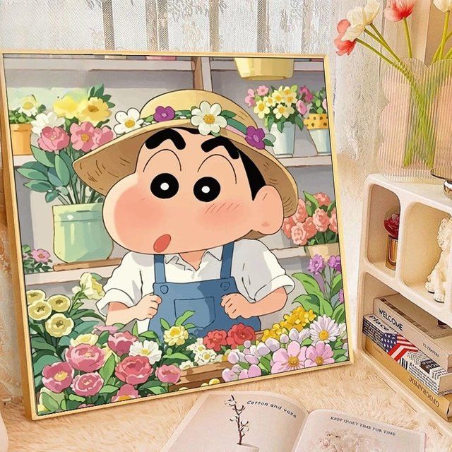 Potdemiel Crayon Shin-chan DIY Malset mit nummeriertem Ölgemälde und Acrylfarben im Cartoon-Anime Design - Bild 1