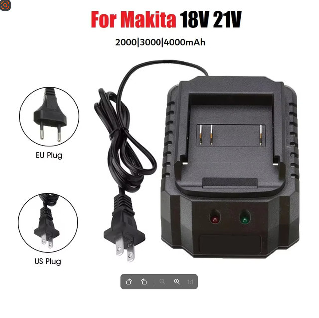 DAWEI Akku Ladegerät für Makita 18V und 21V elektrische Werkzeuge wie Bohrmaschinen und Winkelschleifer - Bild 1