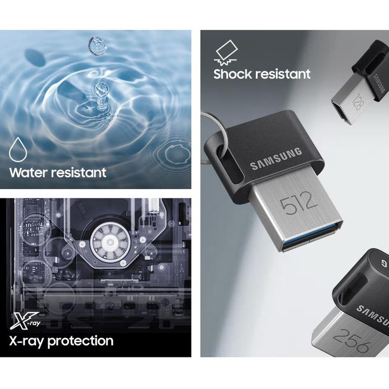 Samsung USB FIT Plus Flash-Laufwerk USB 3.1 Mini USB-Stick in Grau mit 128GB und bis zu 400MB/s Übertragungsgeschwindigkeit - Bild 2