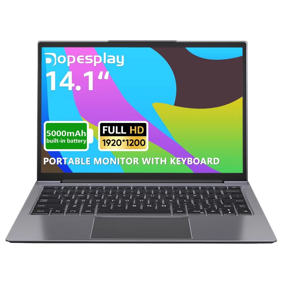 Dopesplay 14,1 Zoll Lapdock Monitor mit Tastatur und Akku in Grau für Samsung DeX, Z Fold 6 und Note20, 1200P Bildschirmerweiterung für Mini-PC - Bild 5