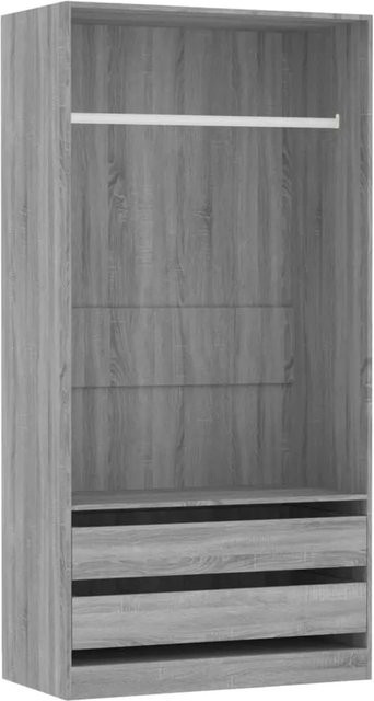 vidaXL Kleiderschrank Sonoma Grau aus Holzwerkstoff mit integrierten Schubladen, B/T/H: 100 x 50 x 200 cm - Bild 1