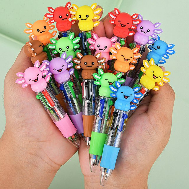 10er Set Kawaii Cartoon Salamander Mini Kugelschreiber in Mehrfarbig für Schule und Büro - Bild 1