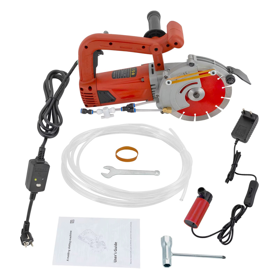 CNCEST Elektrische Beton- und Ziegelsäge in Rot mit 4800W Leistung und 190 mm Klingen-Wandfräse - Bild 2