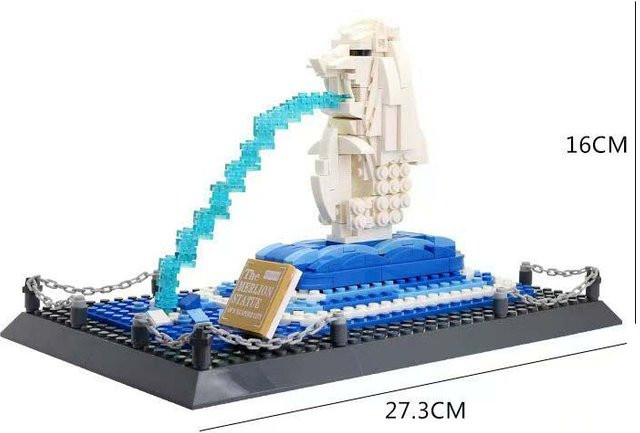 Merlion Statue Singapur Wahrzeichen, Bausteine, 503 Teile, ab 6 Jahren - Bild 1