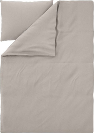 LIVARNO Mako-Satin Wendebettwäsche aus Baumwolle, Beige, B/H: 155 x 220 cm und Kissenbezug 80 x 80 cm