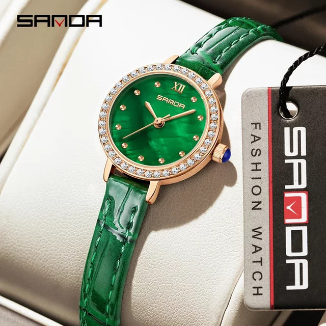SANDA Armbanduhr Quarz, Leder, Roségold, Damen - Bild 1