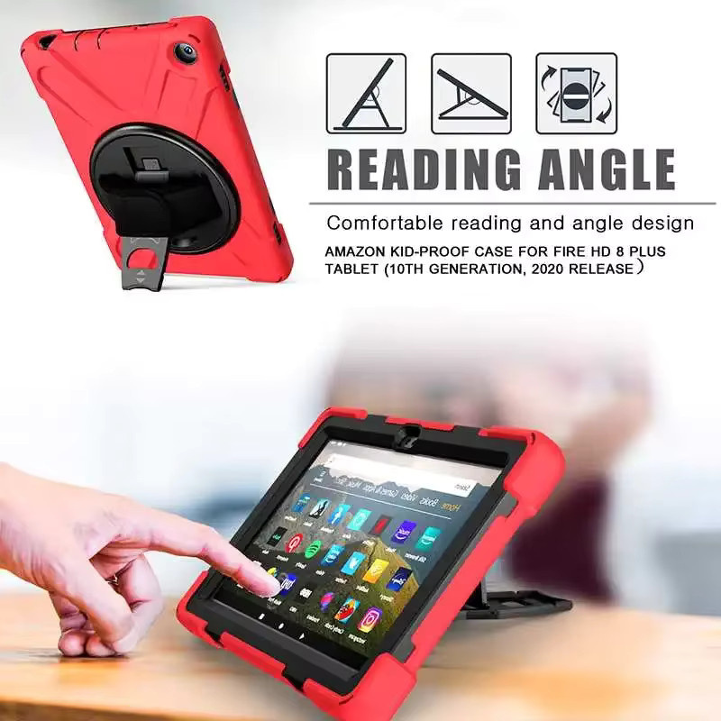 RSTHOYO Heavy Duty 2in1 Hybrid Rüstungshülle für Amazon Kindle Fire HD 10, HD 8 und HD 8 Plus in Blau oder Rot - Bild 3