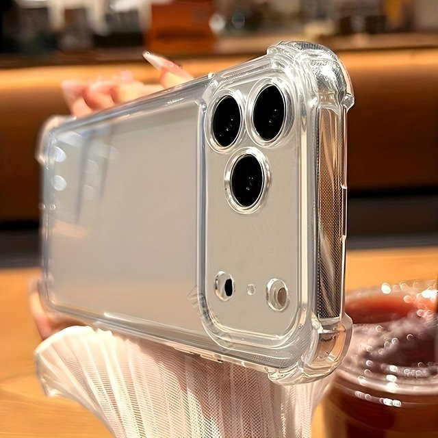 Stoßfeste transparente Schutzhülle für dein Apple iPhone in Schwarz und Transparent - Bild 1