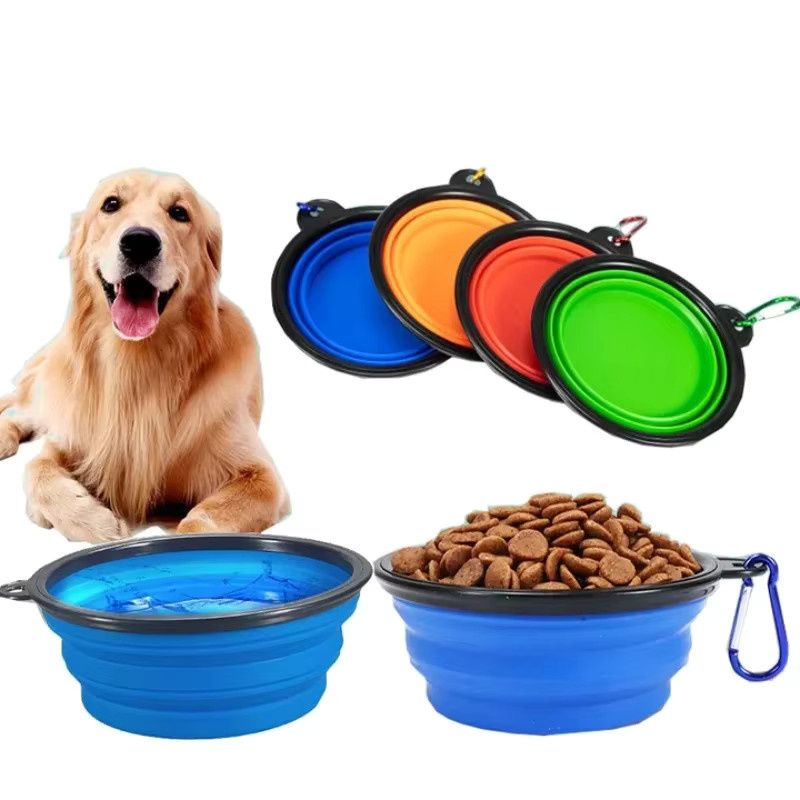 Booteely Klappschüssel mit Schlüsselanhänger für Haustiere in Blau, 350 ml, tragbarer Reise-Napf für Hunde und Katzen - Bild 4