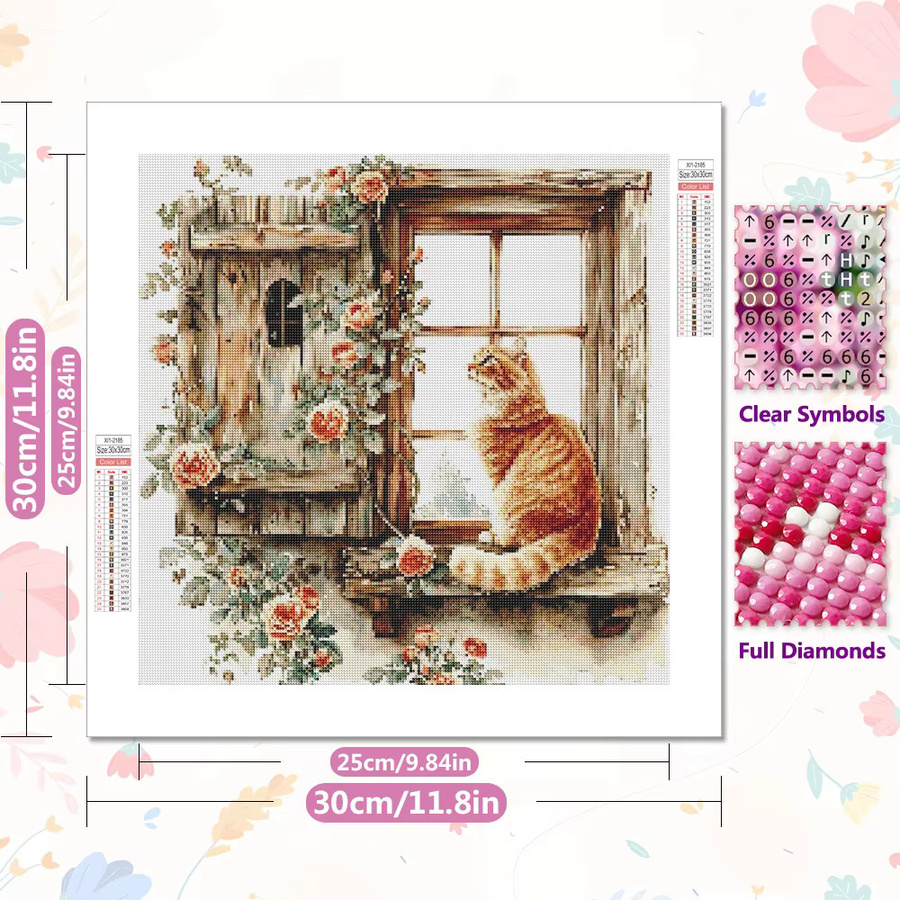 EverShine DIY Diamant-Gemälde Katze als Mosaik-Stickerei in Mehrfarbig, B/H: 20 x 20 cm - Bild 2
