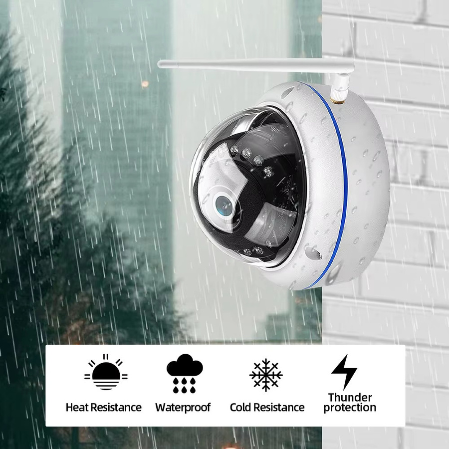 Tuya Smart Home IP Kamera Outdoor 5MP WIFI Dome Kamera mit Audio Aufnahme, IP66 Wasserdicht, Weiß - Bild 4
