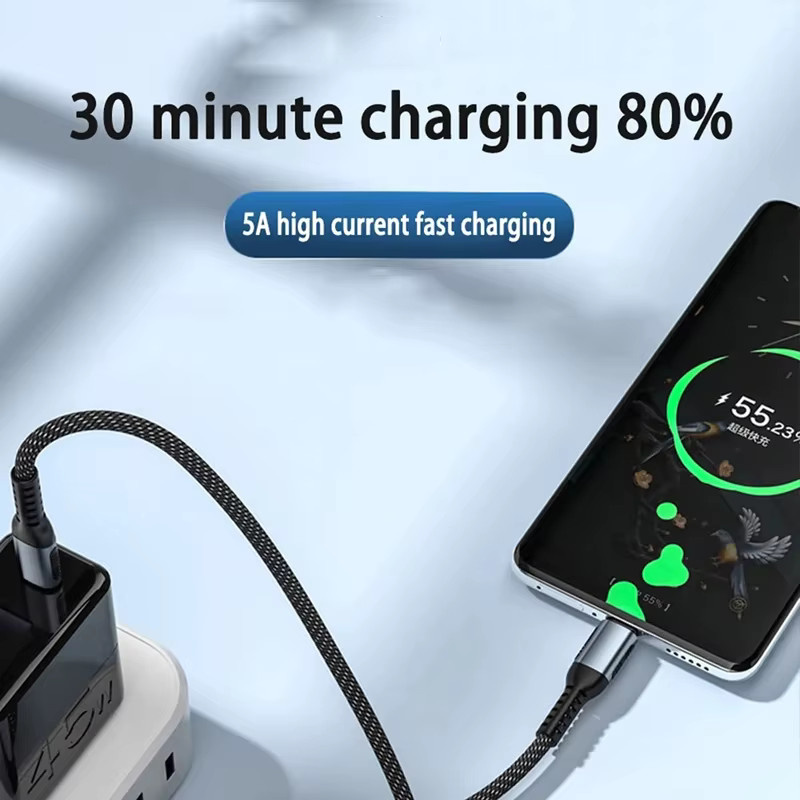 240 W PD Ultraschnellladekabel USB C auf C 5 A in Schwarz für MacBook, iPad, iPhone 15 und Samsung Galaxy Geräte mit Datensynchronisierung - Bild 3