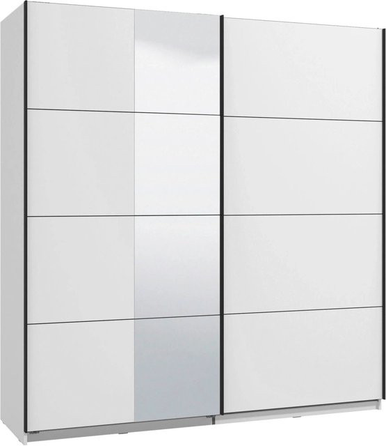 Mömax Schwebetürenschrank Gard 200 in Weiß mit Spiegel, B/T/H: 195 x 61 x 217 cm - Bild 1