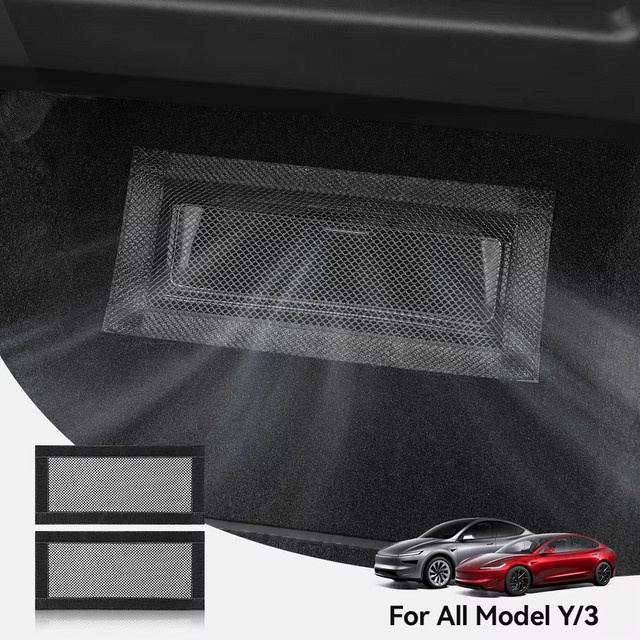 YZ Lüftungsschlitze Abdeckung für Tesla Modell 3 und Model Y Unter Sitz Steckdose Schutz Staub Mesh Schwarz - Bild 1