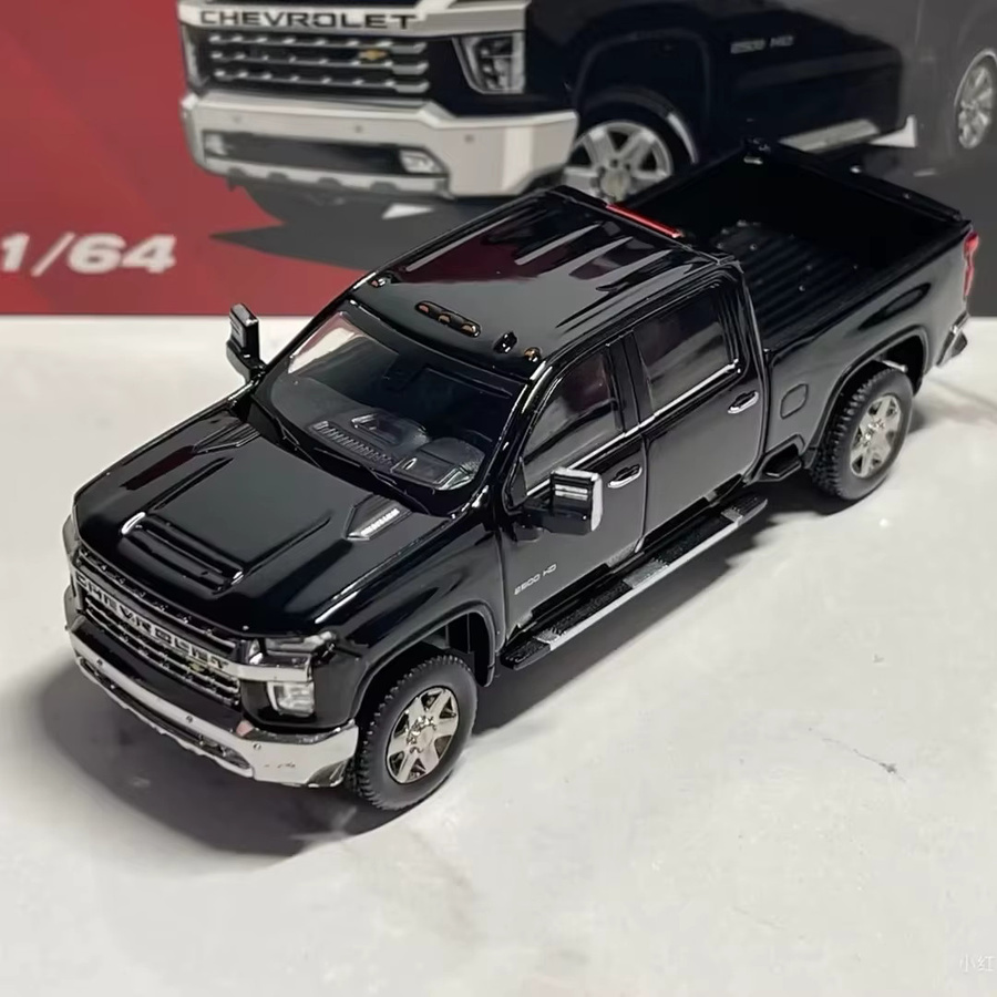 Masdi Chevrolet Silverado Pickup Truck 2500HD, Spielzeugauto, 1:64, Metall, Rot - Bild 3