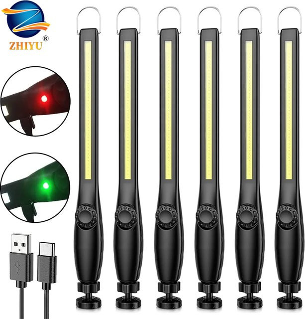 ZHIYU COB LED Taschenlampe mit Magnet und USB-Aufladung, Schwarz - Bild 1