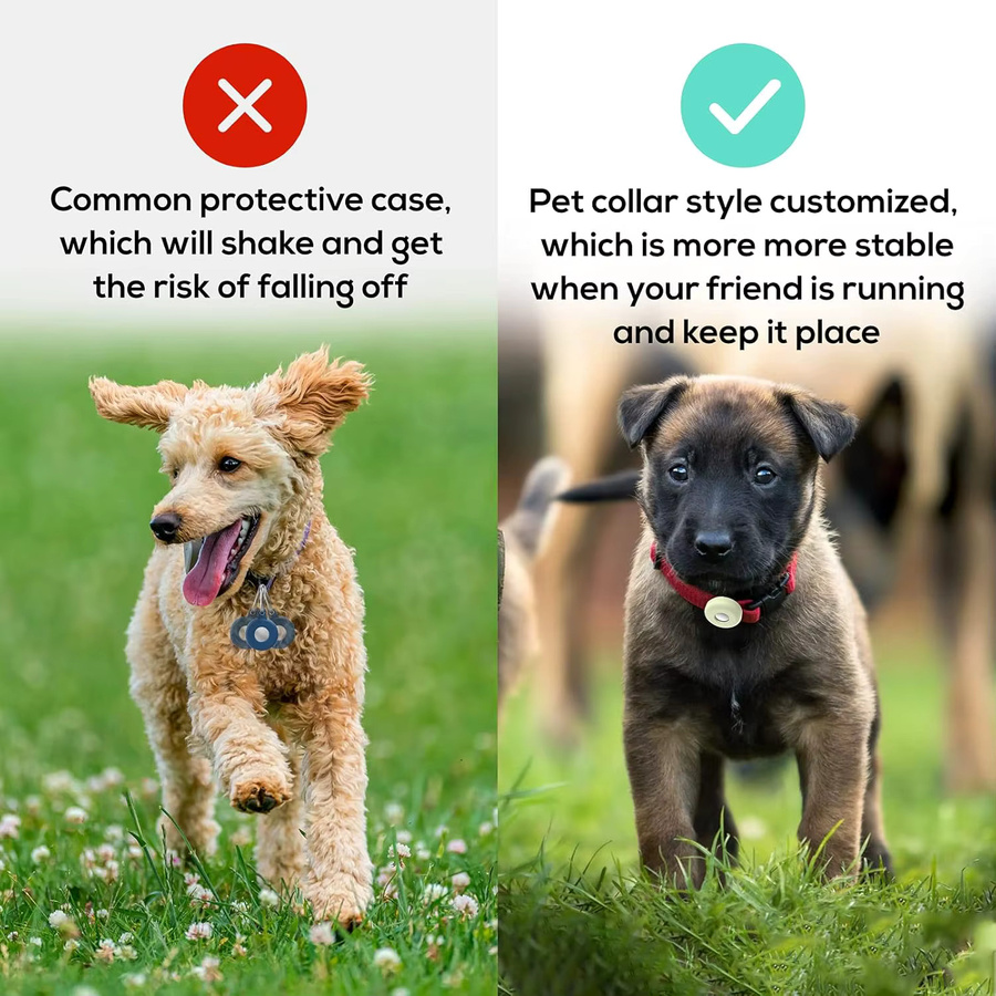 Apple Silikon-Halsbandhülle für AirTag in Rot als Hundehalsbandhalter und Zubehör für Katzenhalsbänder, Geschirre und Rucksäcke - Bild 4