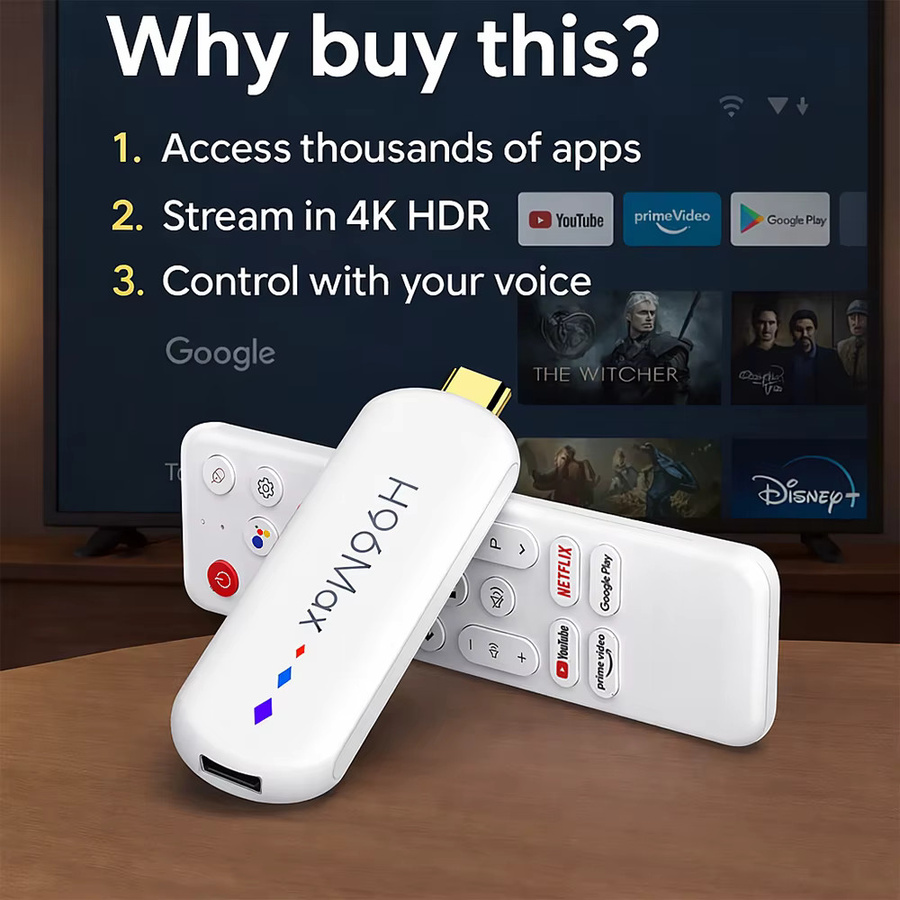 COTAUL H96 MAX S905L Mini TV Stick Android 14 Smart TV Box mit 2GB RAM und 16GB Speicher, 4K UHD, Wi-Fi 6 und Bluetooth, Farbe: Weiß - Bild 2