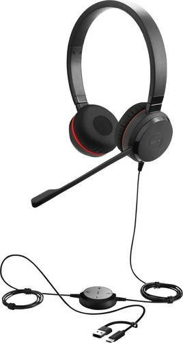 Jabra Evolve 30 II On-Ear Headset kabelgebunden Stereo Schwarz mit Noise Cancelling und USB-C sowie 3,5 mm Klinke Anschluss - Bild 1