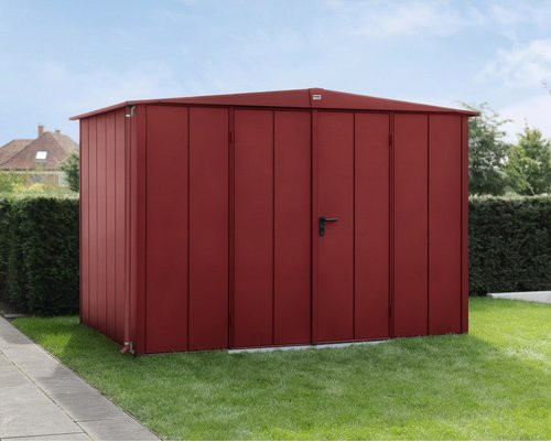 Ecostar Gerätehaus Elegant-S aus Metall in Rot mit Doppeldoor und Giebeldach, B/H/T: 302,8 x 219,4 x 238 cm - Bild 1