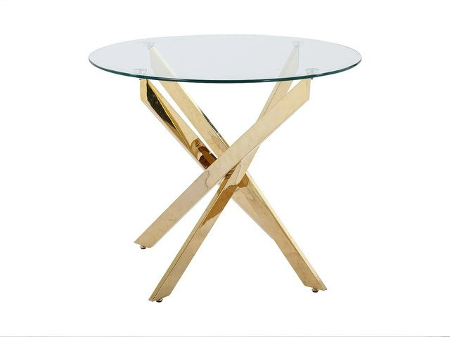 Esstisch Cosima von COSIMA, rund, Transparent/Gold, Durchmesser: 90 cm - Bild 1