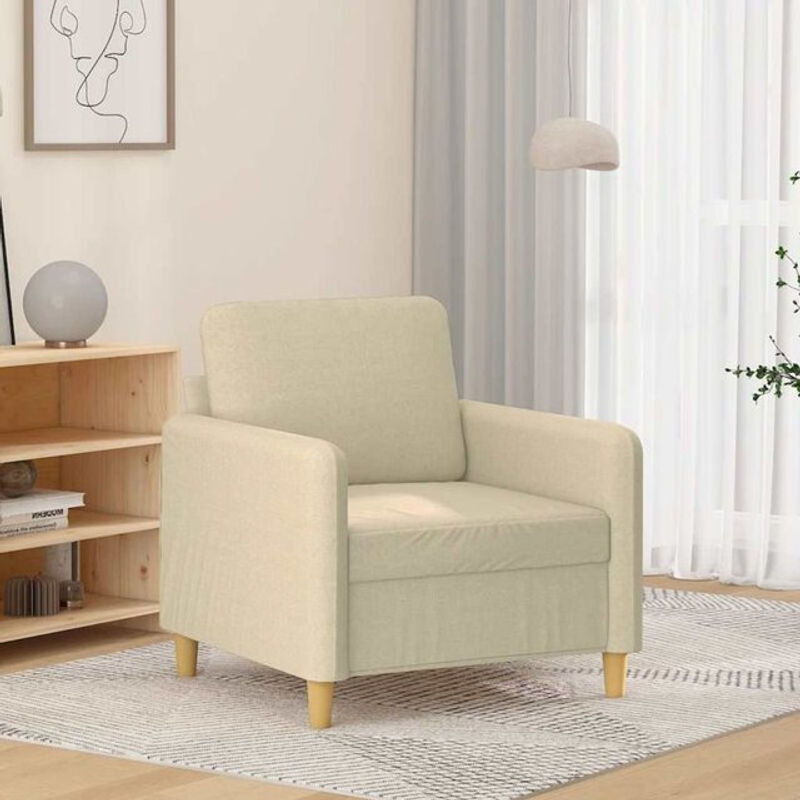 Moderner Sessel von Vidaxl in Beige aus Stoff und Metall - Bild 1