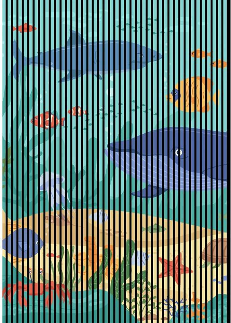 FN Acustico Akustikplatte Moby 1 in Bunt aus PET und MDF mit Klebefolie, H x B x T: 2.400 x 1.693 x 19 mm - Bild 1